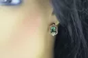 Or rose 14 carats vintage d'origine Émeraude Des boucles d'oreilles Bijoux vintage vec020r